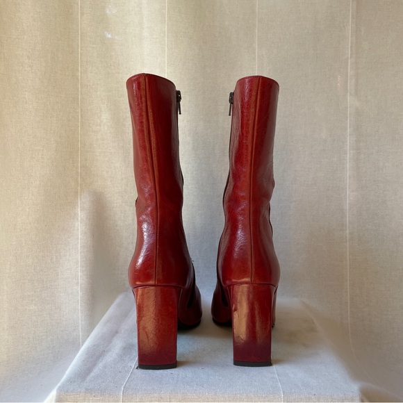 Anthropologie Cherry Red Heeled Boots - Picture 4 of 6